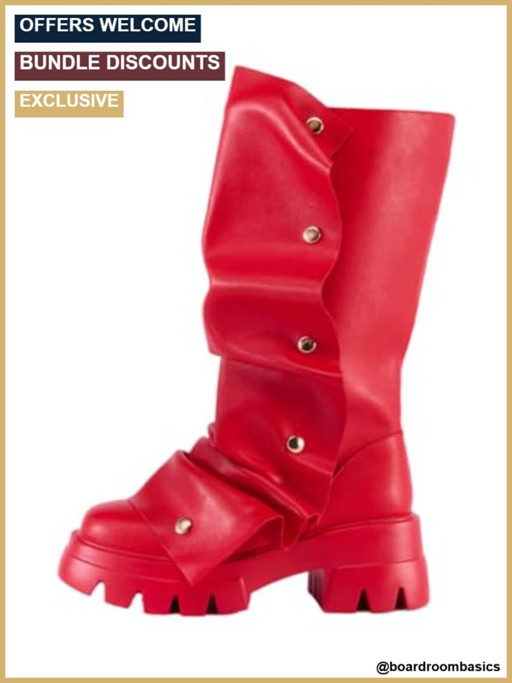 Women's Mid Calf Western Fold Over Boots Block Heel Leather